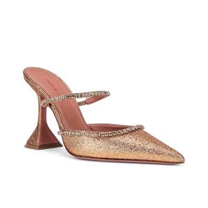 Amina muaddi gildamule bronze glitter 41